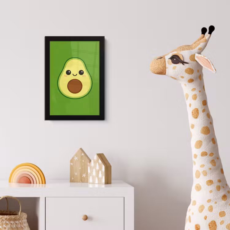 Avocado - Groen - Speels fotolijst zwart zonder passe partout klein -usfeer4_kinderkamer