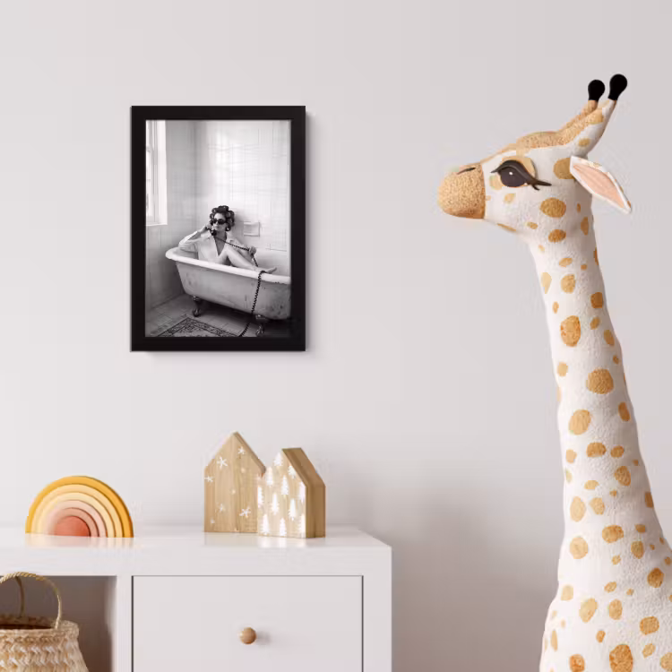 Bad - Vrouw - Zwart - Wit fotolijst zwart zonder passe partout klein -usfeer4_kinderkamer
