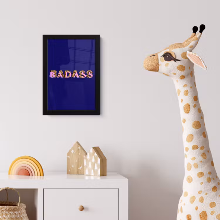 Badass - Panterpint - Schaduw - Roze fotolijst zwart zonder passe partout klein -usfeer4_kinderkamer