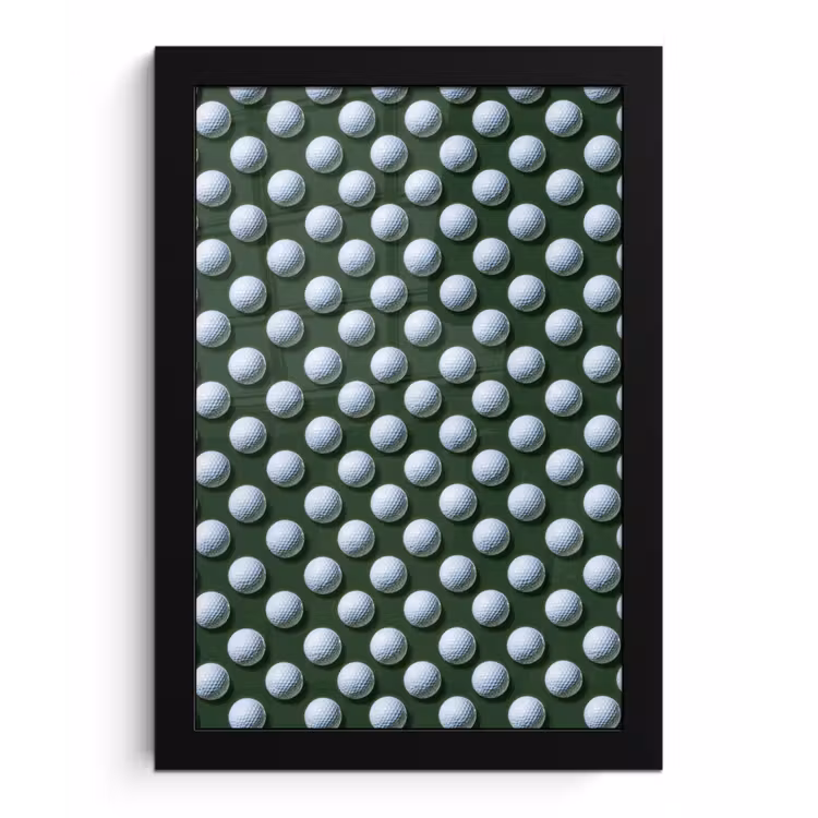 Ballen - Golf - Groen fotolijst zwart zonder passe partout klein 224 -3d