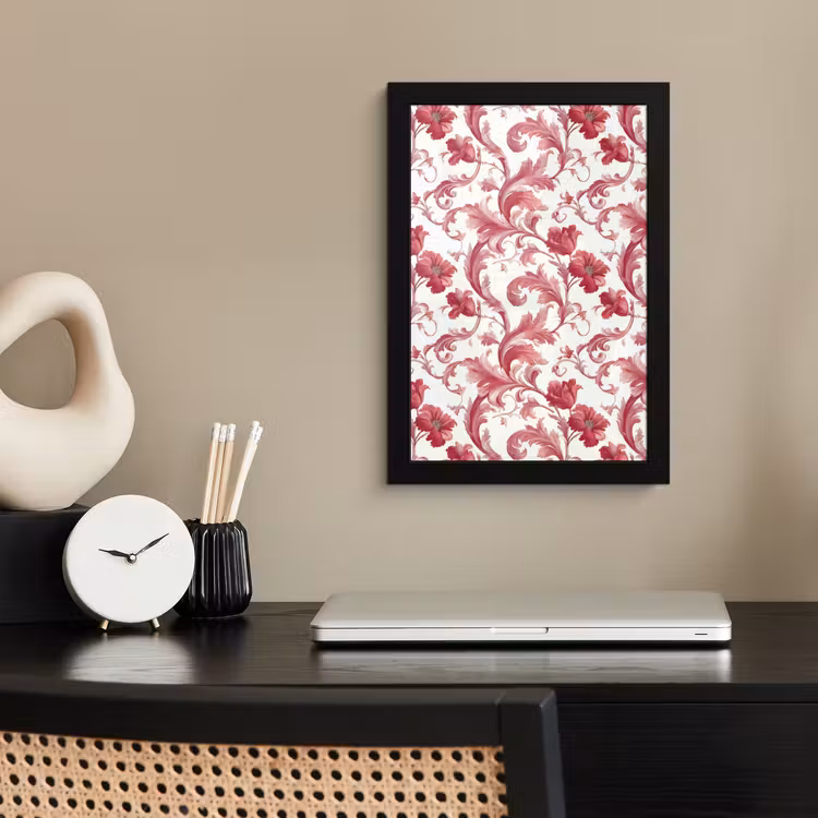 Barok - Patroon - Rood fotolijst zwart zonder passe partout klein 224 -sfeer1