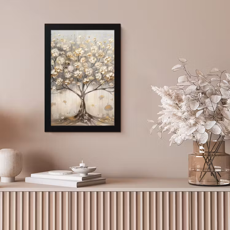 Boom - Beige - Goud - Verflook - Grijs fotolijst zwart zonder passe partout klein -sfeer5