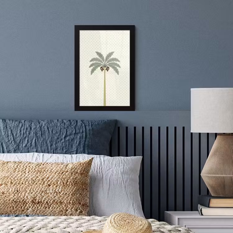 Boom - Bladeren - Groen - Decoratief - Beige fotolijst zwart zonder passe partout klein -sfeer3