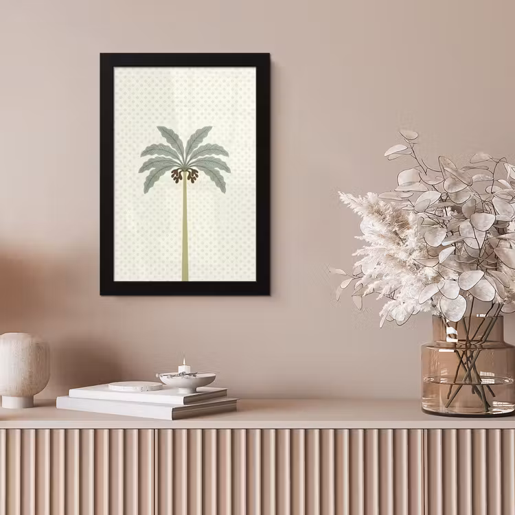 Boom - Bladeren - Groen - Decoratief - Beige fotolijst zwart zonder passe partout klein -sfeer5