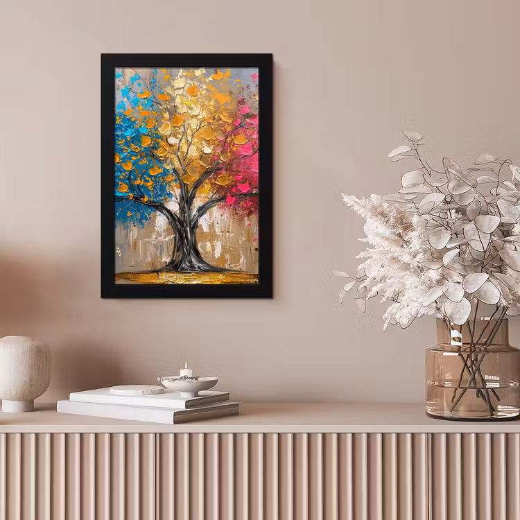 Boom - Kleurrijk - Grijs - Modern fotolijst zwart zonder passe partout klein -sfeer5