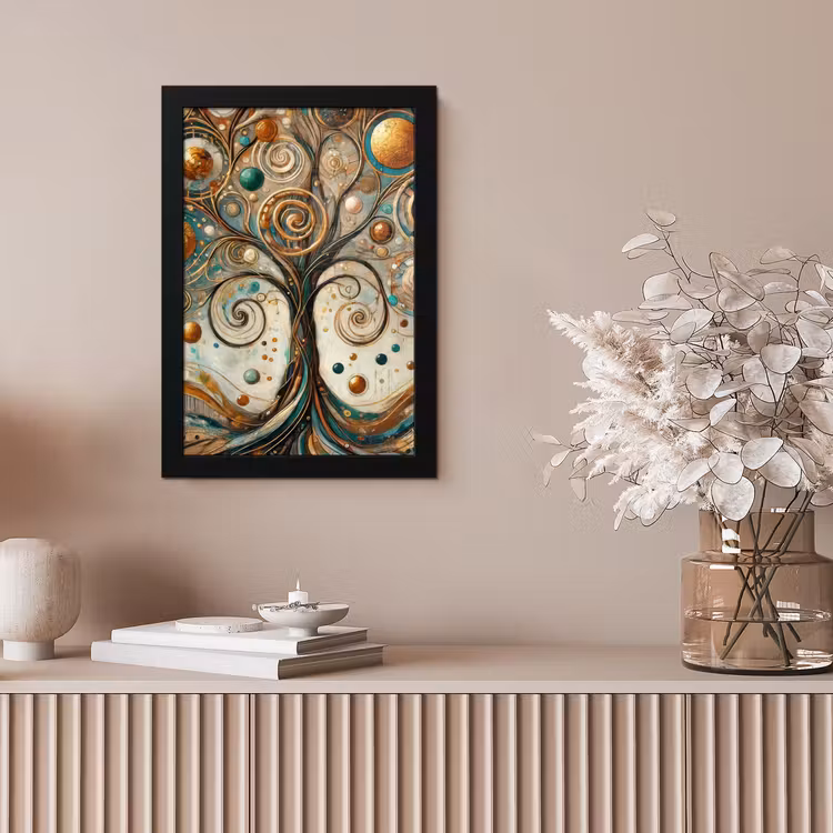 Levensboom - Boom - Abstract - Modern fotolijst zwart zonder passe partout klein -sfeer5