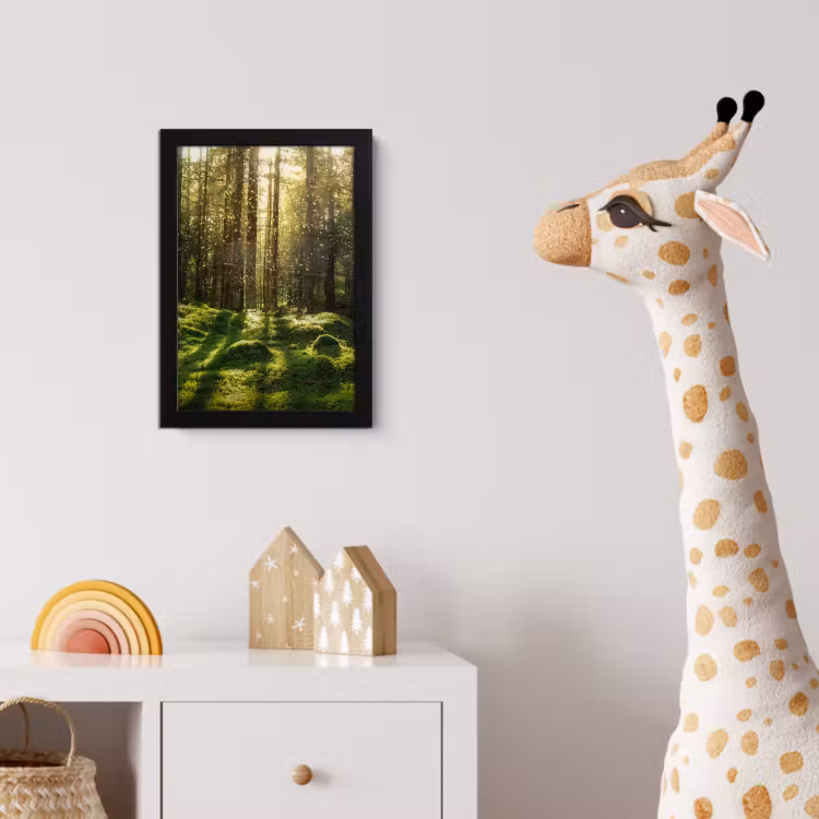 Bomen - Bos - Mos - Planten - Zon - Natuur fotolijst zwart zonder passe partout klein -usfeer4_kinderkamer