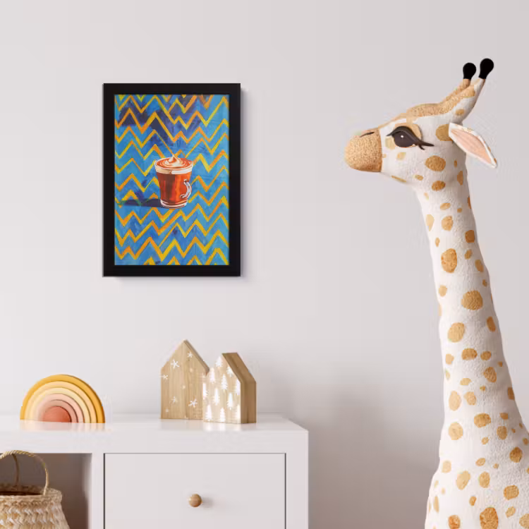 Mok - Koffie - Zigzag - Slagroom fotolijst zwart zonder passe partout klein -usfeer4_kinderkamer