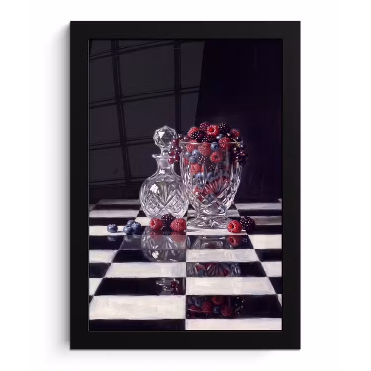 Bilder mit Rahmen - Beeren – Kristall – Stillleben - Bessen - Kristal - Stilleven fotolijst zwart zonder passe partout klein