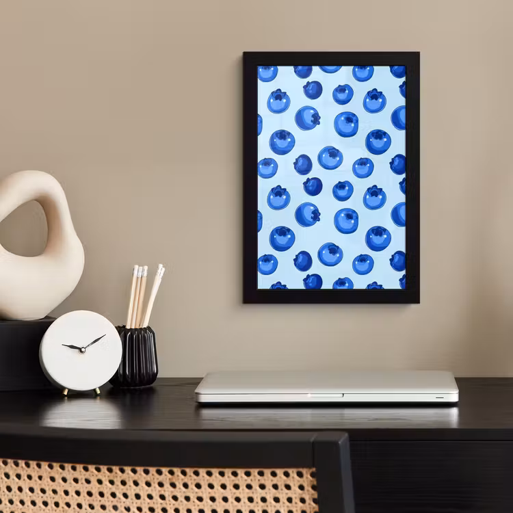Bessen - Modern - Blauw fotolijst zwart zonder passe partout klein 224 -sfeer1