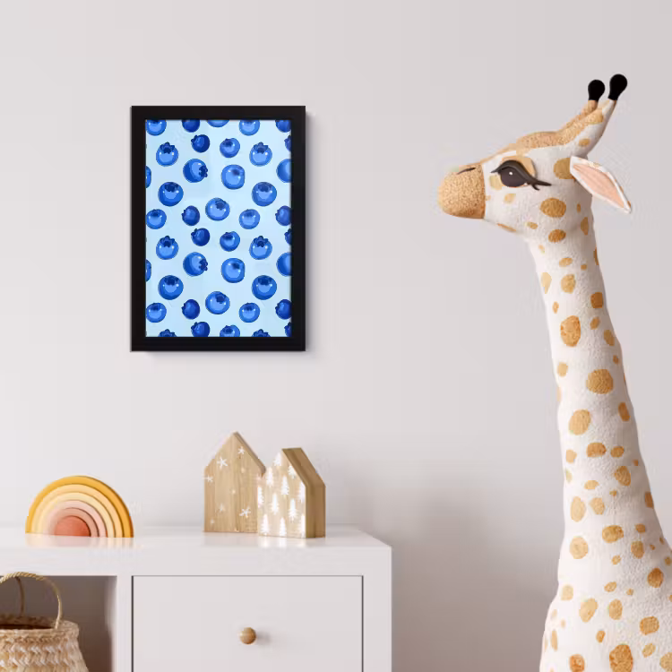 Bessen - Modern - Blauw fotolijst zwart zonder passe partout klein 224 -usfeer4_kinderkamer