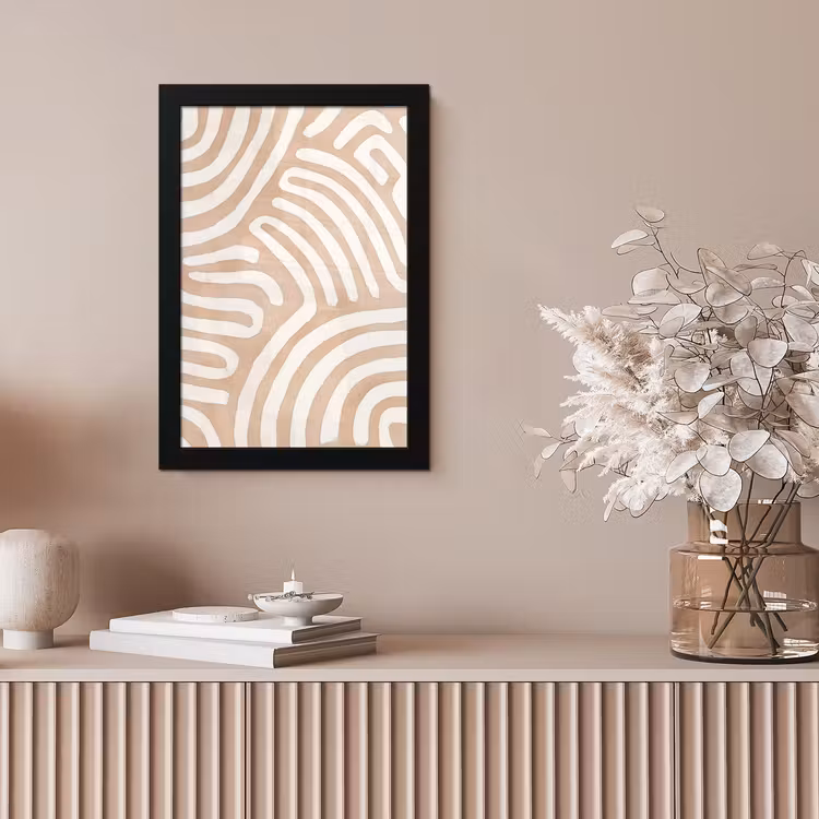 Beige - Aardspatroon fotolijst zwart zonder passe partout klein -sfeer5
