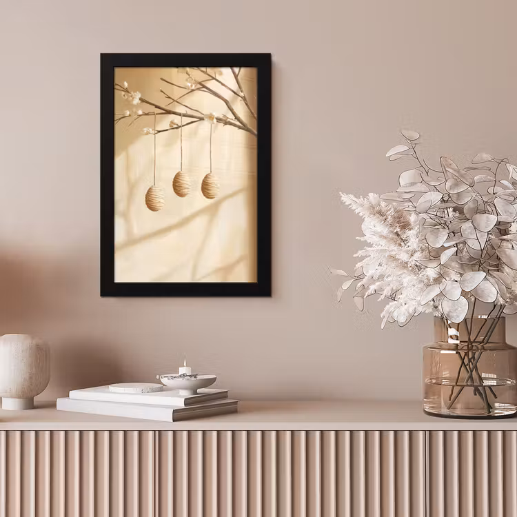 Beige - Paastak - Eieren fotolijst zwart zonder passe partout klein -sfeer5