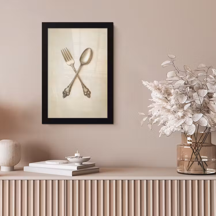 Beige - Vintage - Bestek fotolijst zwart zonder passe partout klein -sfeer5
