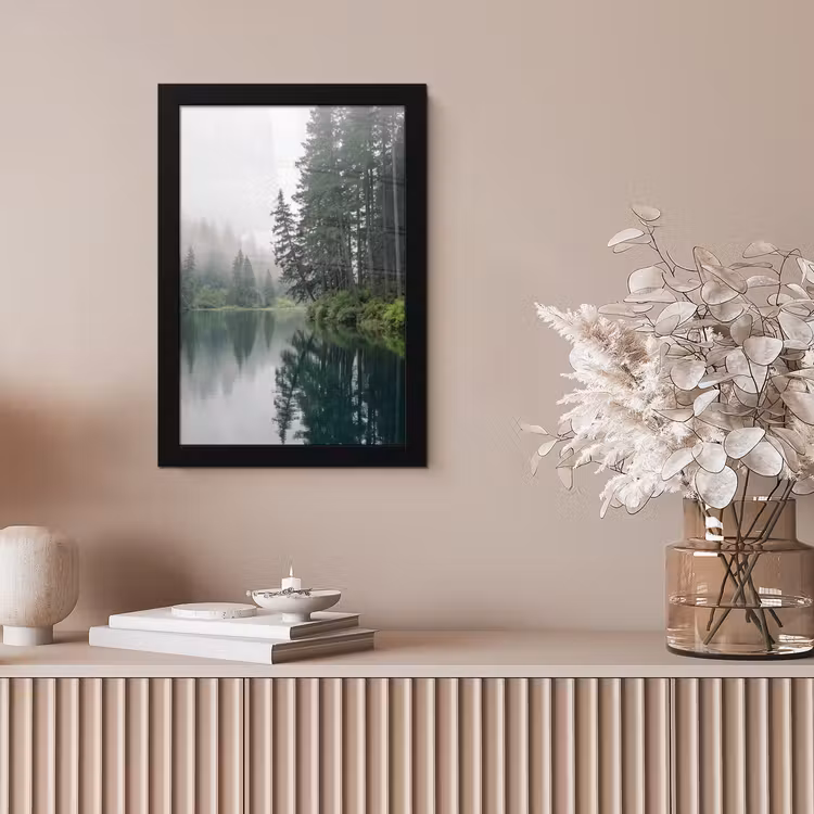 Bergen - Meer - Bos fotolijst zwart zonder passe partout klein -sfeer5