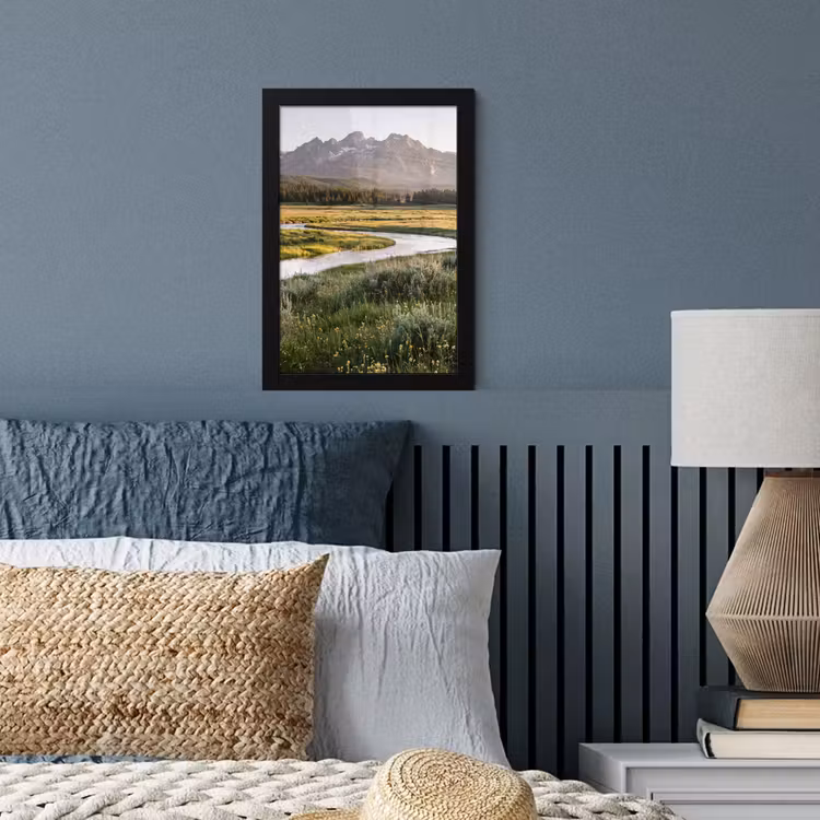 Berglandschap - Rivier - Bos fotolijst zwart zonder passe partout klein -sfeer3
