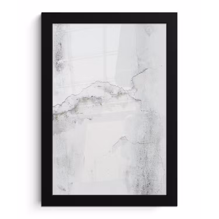 Beton - Grijs - Wit fotolijst zwart zonder passe partout klein -3d