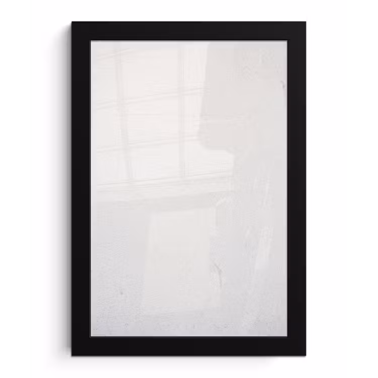 Beton - Wit - Modern fotolijst zwart zonder passe partout klein -3d