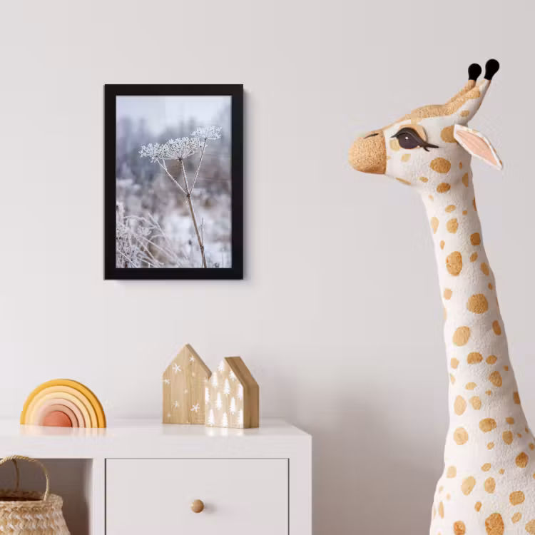 Schermbloem - Rijp - Kristallen - Winter - Delicaat fotolijst zwart zonder passe partout klein -usfeer4_kinderkamer