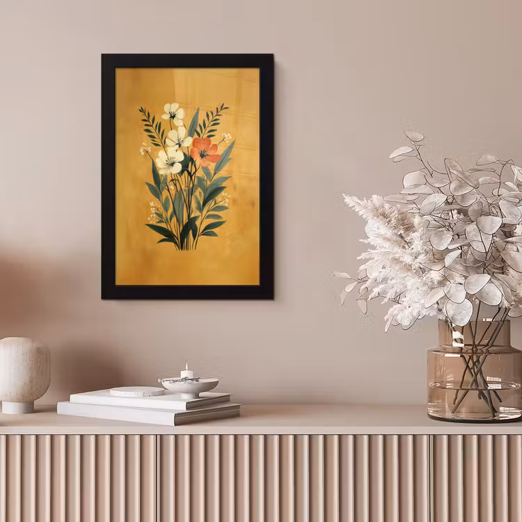 Bladeren - Boeket - Bloemen - Geel fotolijst zwart zonder passe partout klein -sfeer5