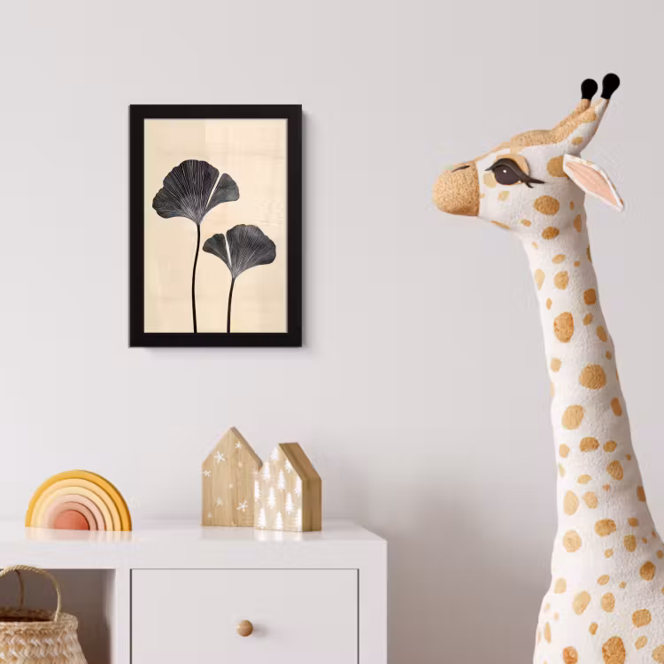 Bladeren - Minimalistisch - Zwart fotolijst zwart zonder passe partout klein -usfeer4_kinderkamer