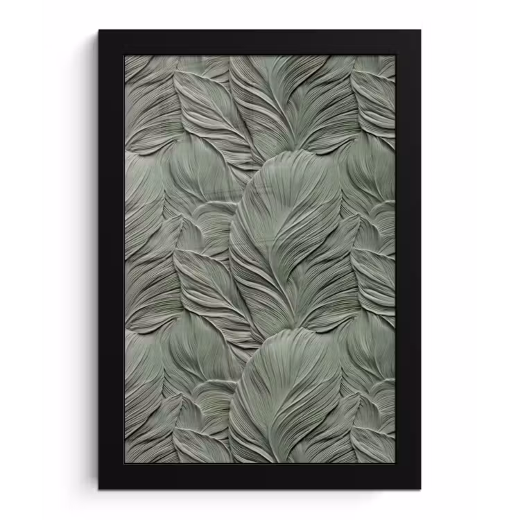 Bladeren - Textuur - Groen fotolijst zwart zonder passe partout klein 224 -3d