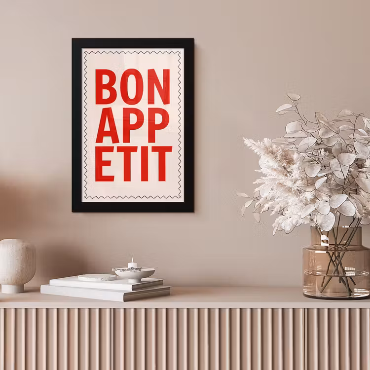 Blokletters - Rood - Kartelrand fotolijst zwart zonder passe partout klein -sfeer5