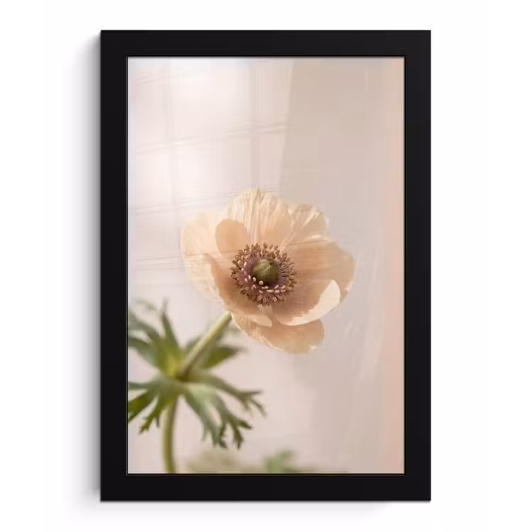 Bloem - Minimalistisch - Groen fotolijst zwart zonder passe partout klein -3d