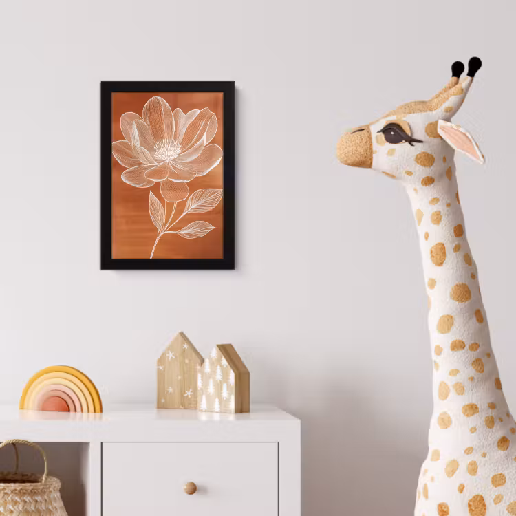 Bloem - Minimalistisch - Wit fotolijst zwart zonder passe partout klein -usfeer4_kinderkamer