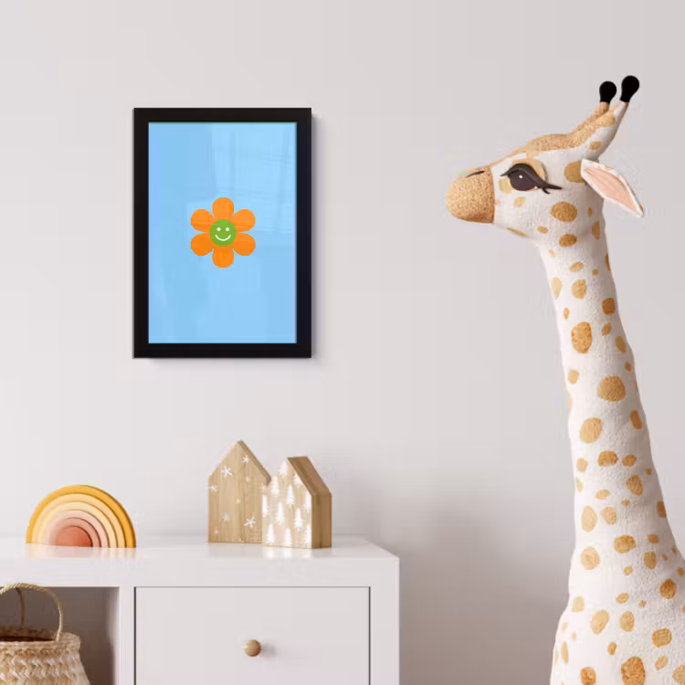 Bloem - Smiley - Kleurrijk fotolijst zwart zonder passe partout klein -usfeer4_kinderkamer