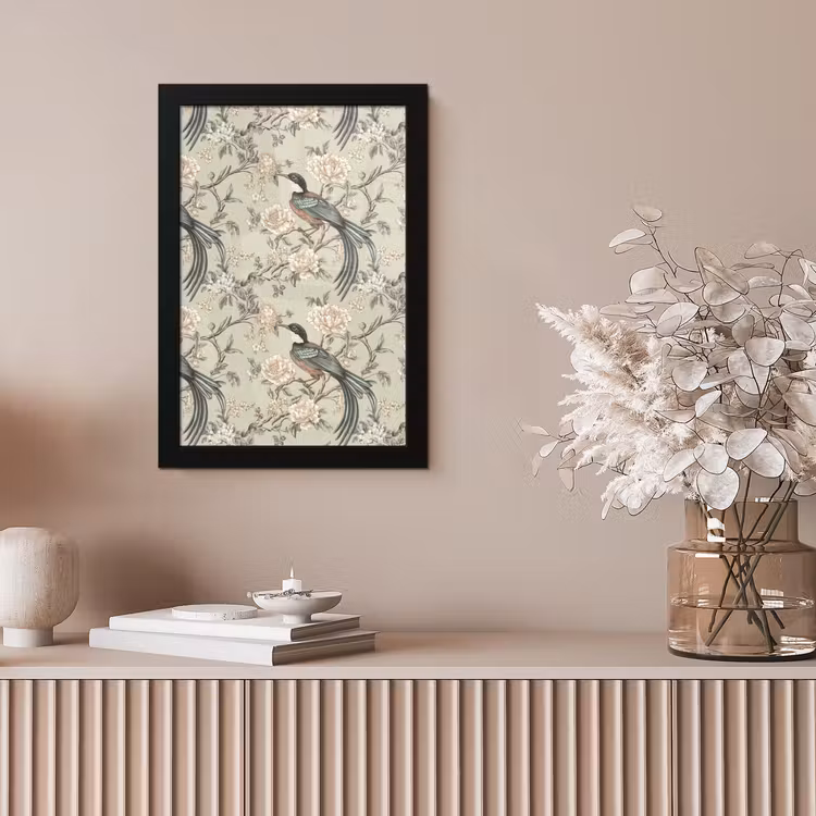 Bloem - Vogel - Kleurrijk fotolijst zwart zonder passe partout klein 224 -sfeer5