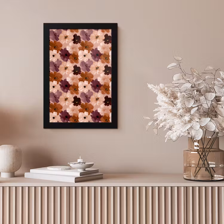 Bloemen - Abstract - Aardetinten fotolijst zwart zonder passe partout klein 224 -sfeer5