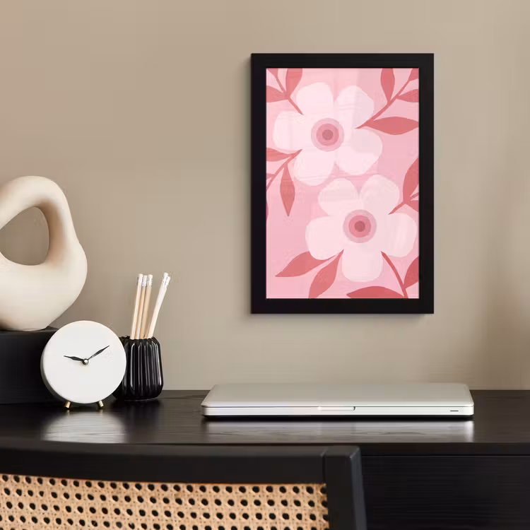 Bloemen - Abstract - Modern - Roze - Natuur fotolijst zwart zonder passe partout klein -sfeer1