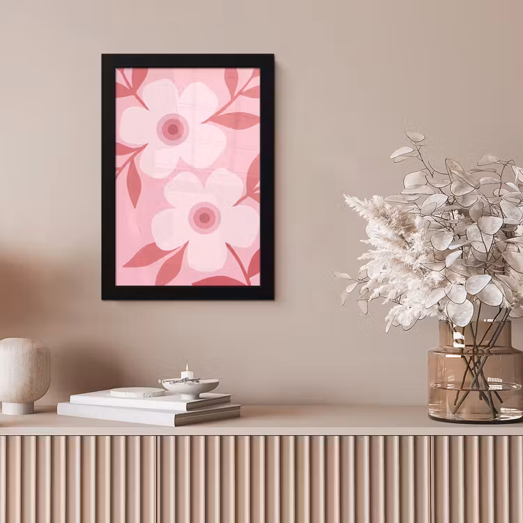 Bloemen - Abstract - Modern - Roze - Natuur fotolijst zwart zonder passe partout klein -sfeer5