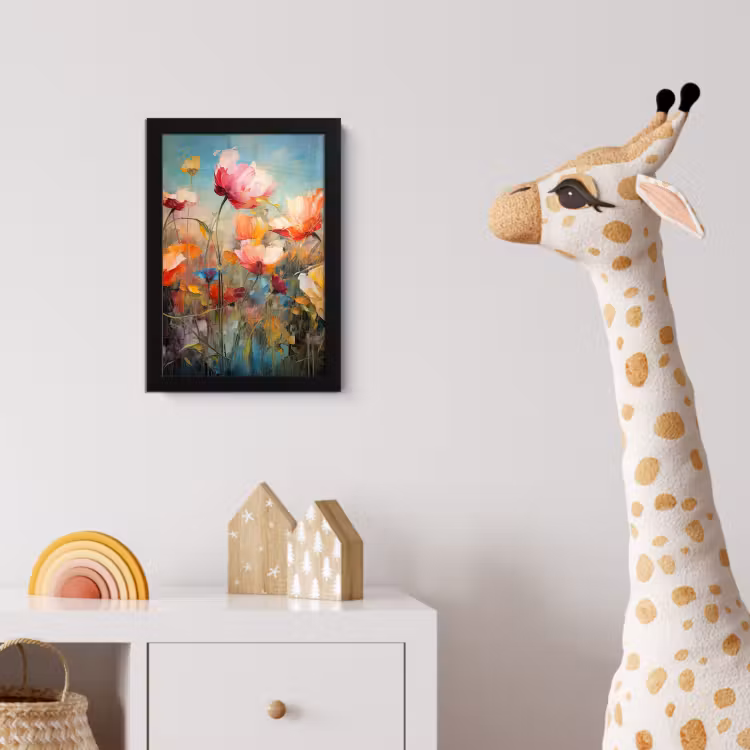 Bloemen - Watercolor - Kunst - Botanisch - Natuur fotolijst zwart zonder passe partout klein -usfeer4_kinderkamer