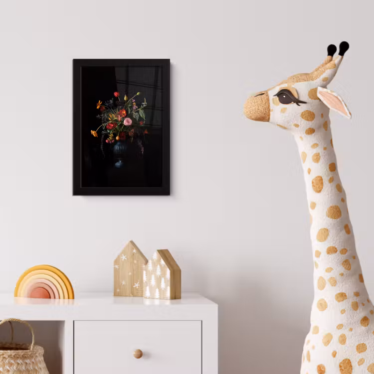 Bloemen - Bessen - Klassiek fotolijst zwart zonder passe partout klein -usfeer4_kinderkamer