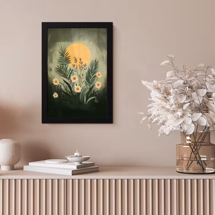 Bloemen - Bladeren - Zon - Groen fotolijst zwart zonder passe partout klein -sfeer5