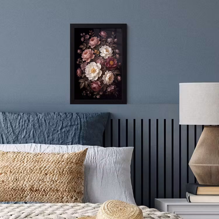 Bloemen - Boeket - Klassiek - Donker - Rood fotolijst zwart zonder passe partout klein -sfeer3