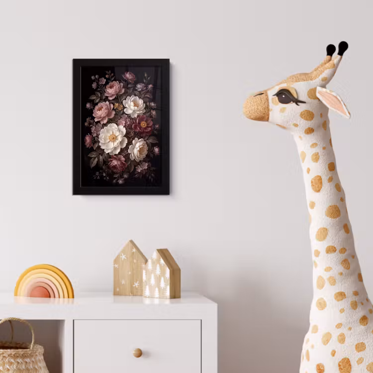 Bloemen - Boeket - Klassiek - Donker - Rood fotolijst zwart zonder passe partout klein -usfeer4_kinderkamer