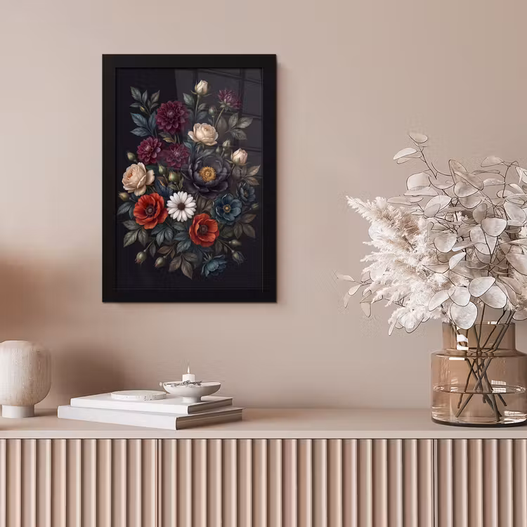 Bloemen - Boeket - Natuur - Klassiek - Weelderig fotolijst zwart zonder passe partout klein -sfeer5