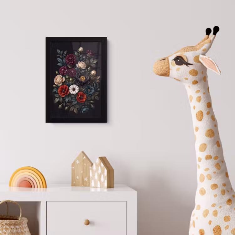 Bloemen - Boeket - Natuur - Klassiek - Weelderig fotolijst zwart zonder passe partout klein -usfeer4_kinderkamer