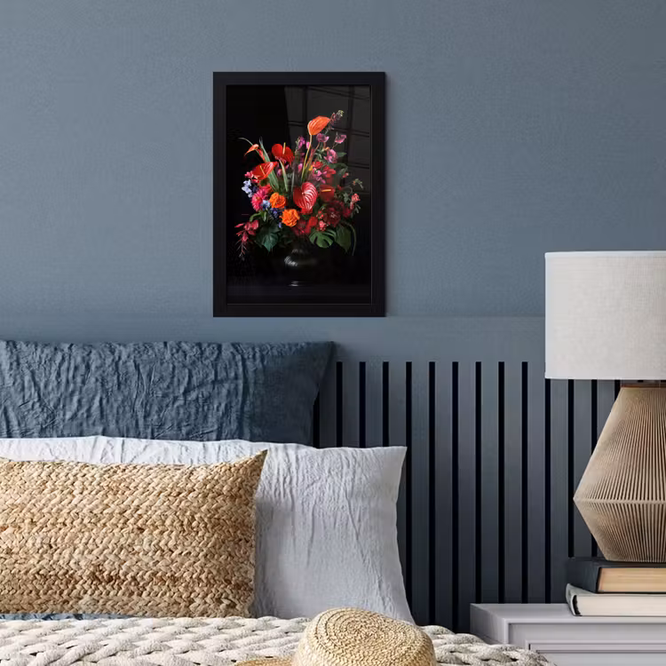 Bloemen - Boeket - Sierlijk fotolijst zwart zonder passe partout klein -sfeer3