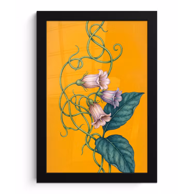 Bilder mit Rahmen - Blumen – Botanik – Gelb - Bloemen - Botanisch - Geel fotolijst zwart zonder passe partout klein