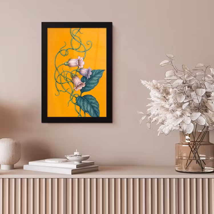 Bilder mit Rahmen - Blumen – Botanik – Gelb - Bloemen - Botanisch - Geel fotolijst zwart zonder passe partout klein