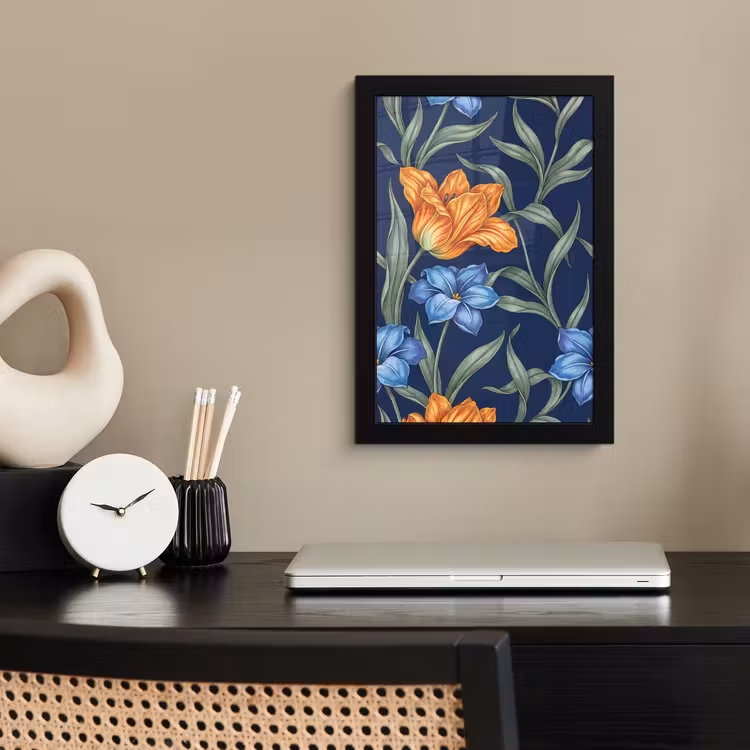 Bilder mit Rahmen - Blumen – Botanik – Muster - Bloemen - Botanisch - Patroon fotolijst zwart zonder passe partout klein