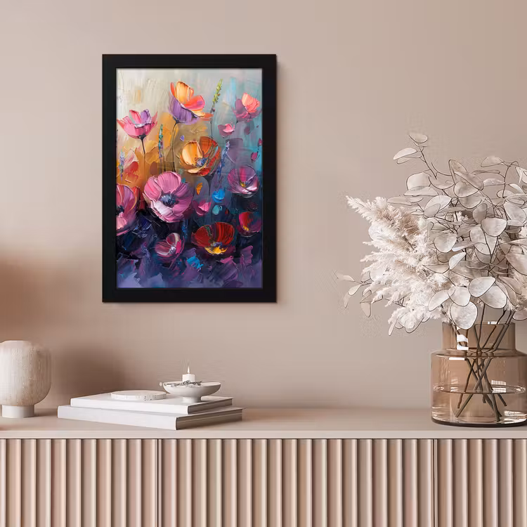 Bloemen - Botanisch - Kunst - Roze - Natuur fotolijst zwart zonder passe partout klein -sfeer5