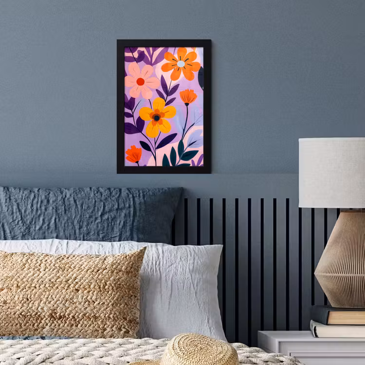Bloemen - Kleurrijk - Bladeren fotolijst zwart zonder passe partout klein -sfeer3