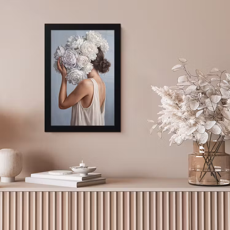 Bloemen - Vrouw - Wit fotolijst zwart zonder passe partout klein -sfeer5