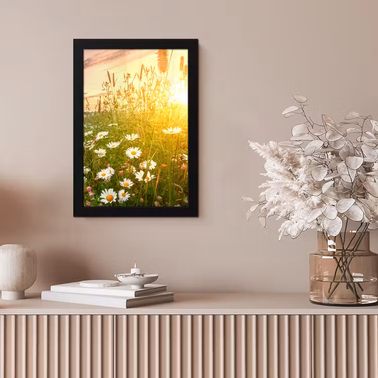 Bloemen - Madelief - Natuur - Zon - Horizon fotolijst zwart zonder passe partout klein -sfeer5