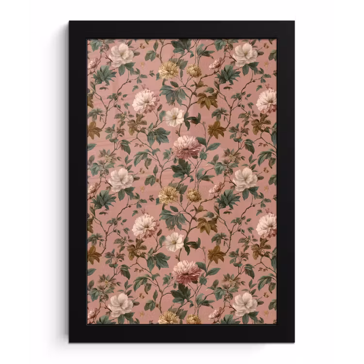 Bloemen - Klassiek - Roze fotolijst zwart zonder passe partout klein 224 -3d